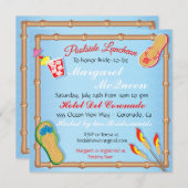 Beachy Poolside Bridal Dusche Einladung (Vorne/Hinten)