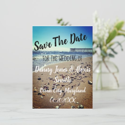 Beachy Save the Date (Stehend Vorderseite)