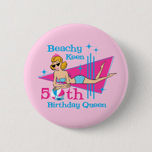 Beachy scharfer 50. Geburtstag Button