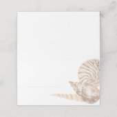 Beachy Sea Shell Design Place Card Platzkarte (Außenseite Aufgefaltet)