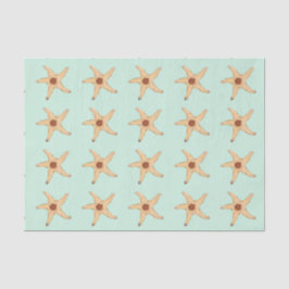 Beachy Starfish auf Aqua bringt Seidenpapier