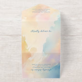 Beachy Sunset Gradient Rose Gold Foil Wedding All-in-One-Einladung (Außenseite)
