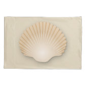 Beachy TAN ausgebogter Seashell Kissenbezug (Rückseite)