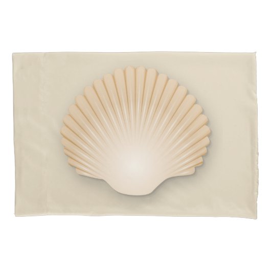 Beachy TAN ausgebogter Seashell Kissenbezug (Vorderseite)