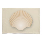 Beachy Tan Scalloped Seashell Kissenbezug (Vorderseite-Links)