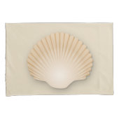 Beachy Tan Scalloped Seashell Kissenbezug (Vorderseite-Rechts)