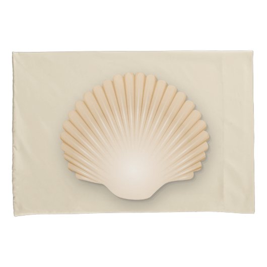Beachy Tan Scalloped Seashell Kissenbezug (Vorderseite-Rechts)
