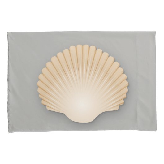Beachy Tan Scalloped Seashell Kissenbezug (Vorderseite-Rechts)