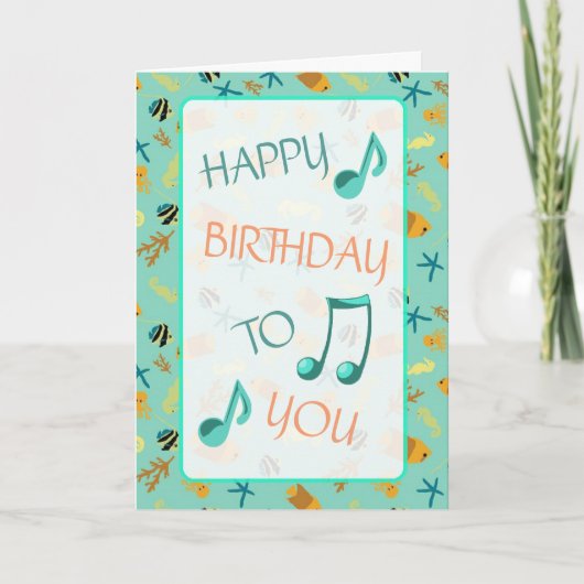 Beachy Themed Happy Birthday Card Karte (Vorderseite)