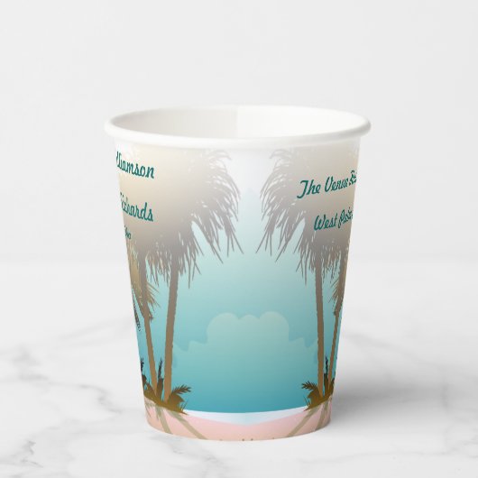 Beachy Themed Wedding Pappbecher (Links)