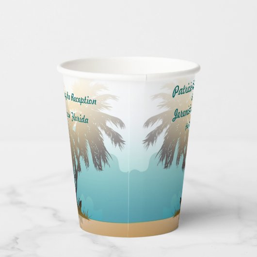 Beachy Themed Wedding Pappbecher (Rechts)