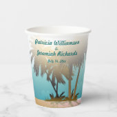 Beachy Themed Wedding Pappbecher (Vorderseite)