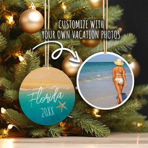 Beachy Travel Foto Ornament