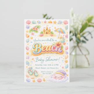 “Beachy Vibes” Baby Shower Invitation Einladung