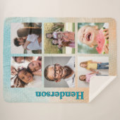 Beachy Vibes Custom Photo and Family Name Sherpadecke (Vorderseite (Horizontal))
