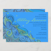 BEACHY WAVE Bar Bat Mitzvah Einladung (Vorne/Hinten)