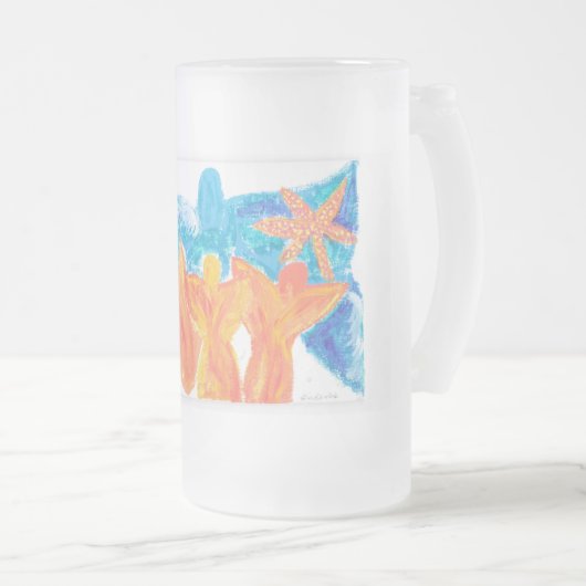 Beachy Waves Angels Mattglas Bierglas (VorderseiteRechts)