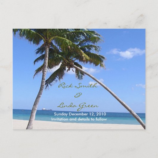 Beachy Wedding Ankündigungspostkarte (Rückseite)