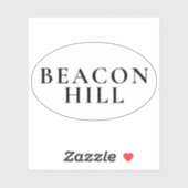 Beacon Hill Boston Preppy Oval Sticker (Blatt)