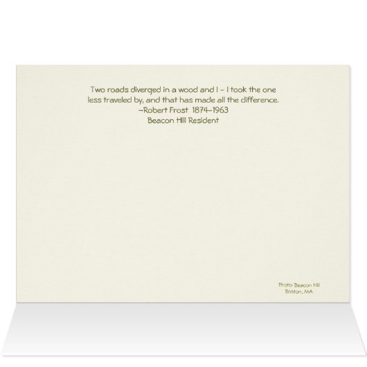 Beacon Hill: Robert Frost (Innenansicht Horizontal (Oben))