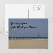 Beacon Light von Lake Michigan Postkarte (Vorne/Hinten)