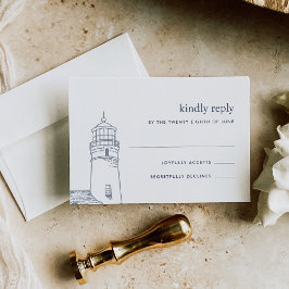 Beacon | Nautic Lighthouse RSVP Card Karte