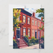 Beacon Street Boston Massachusetts Watercolor Card (Vorderseite)