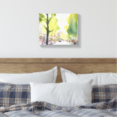 Beacon Street Summer | Boston, MA Watercolor Leinwanddruck (Insitu (Schlafzimmer))
