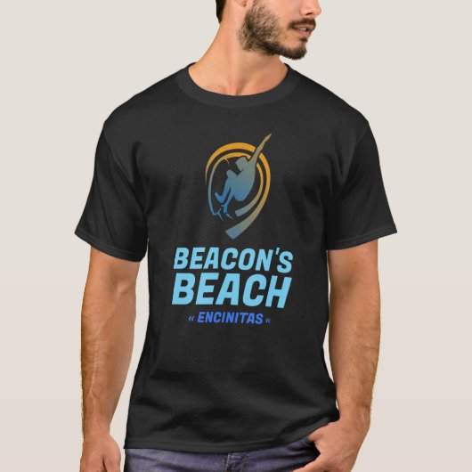Beacon's Beach Encinitas California Retro Surfer T-Shirt (Vorderseite)