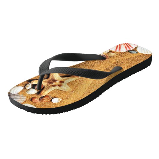 Beacy Flip Flops mit Beach Image Badesandalen (Schrägansicht)
