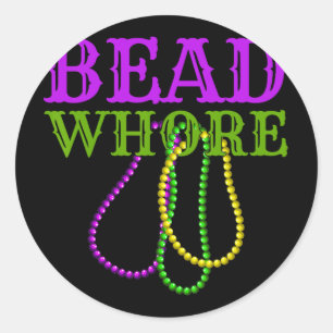 Bead Funny Adult Humor Mardi Gras Karneval Kostüm Runder Aufkleber
