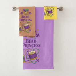 Bead Princess - Mardi Gras Badhandtuch Set