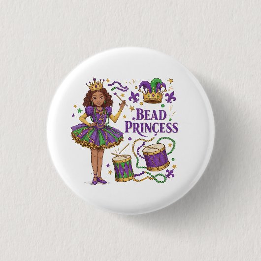 Bead Princess - Mardi Gras Button (Vorderseite)
