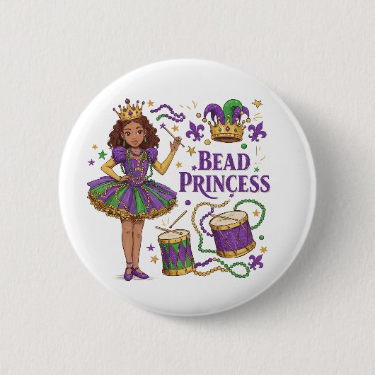 Bead Princess - Mardi Gras Button (Vorderseite)