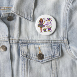 Bead Princess - Mardi Gras Button