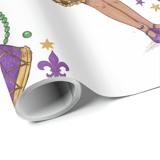 Bead Princess - Mardi Gras Geschenkpapier (Rolleneckpunkt)
