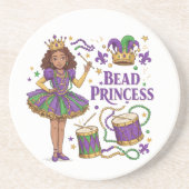 Bead Princess - Mardi Gras Getränkeuntersetzer (Vorne)