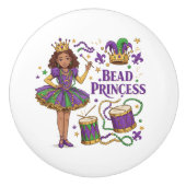 Bead Princess - Mardi Gras Keramikknauf (Vorderseite)