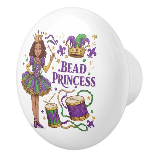 Bead Princess - Mardi Gras Keramikknauf (Rechts)