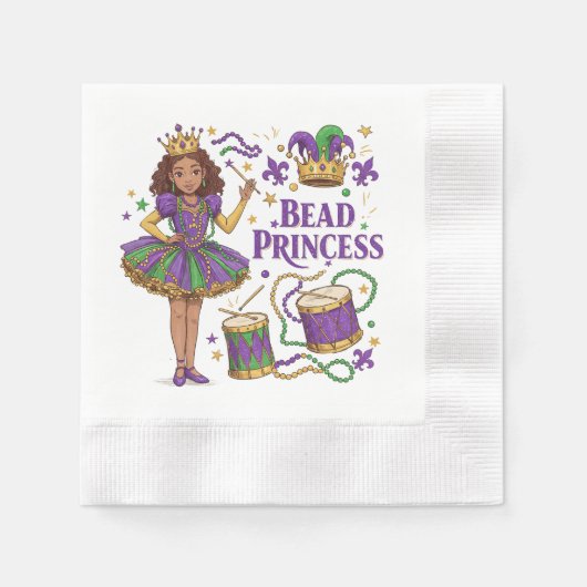 Bead Princess - Mardi Gras Serviette (Vorderseite)