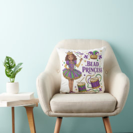Bead Princess - Mardi Gras Throw Kissen