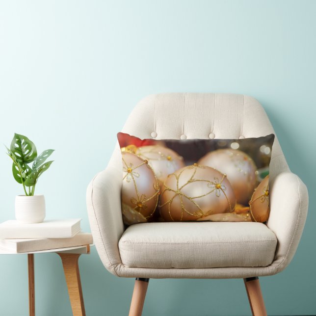 Beaded Blume Gold Ball Ornamente Lendenkissen (Stuhl )