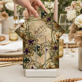 Beaded Fleur-de-Lis Mardi Gras Masquerade Serviette