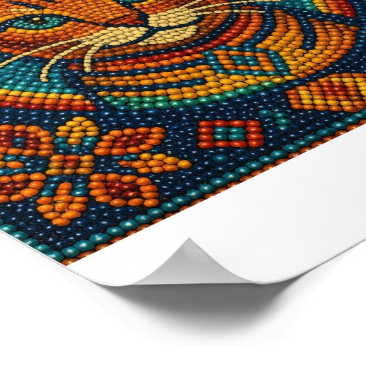 Beaded Kitten Look Design Poster (Ecke)