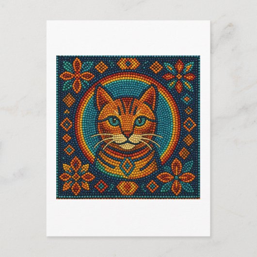 Beaded Kitten Look Design Postkarte (Vorderseite)