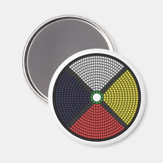Beaded Medicine Wheel Magnet (Vorderseite/Rückseite)