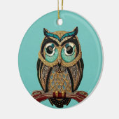 Beaded Owl 1920er Art Deco Style - eigener Text au Keramik Ornament (Links)
