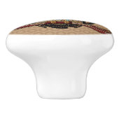 Beaded Owl - Art Deco Türkis und Goldperlen Keramikknauf (Seitenansicht)