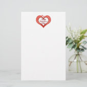 Beaded Red Heart Valentine Briefpapier (Stehend Vorderseite)