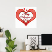 Beaded Red Heart Valentine Poster (Heimbüro)